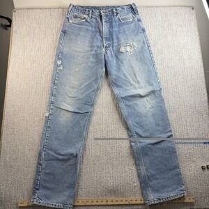 Carhartt Flannel Line Jeans Men's Size 36x36 B172 DST Light Wash